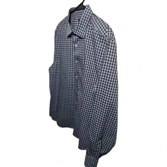 Untuckit Long Sleeve Button Front Shirt Gingham Check Performance Nylon L Men’s - Picture 2 of 11